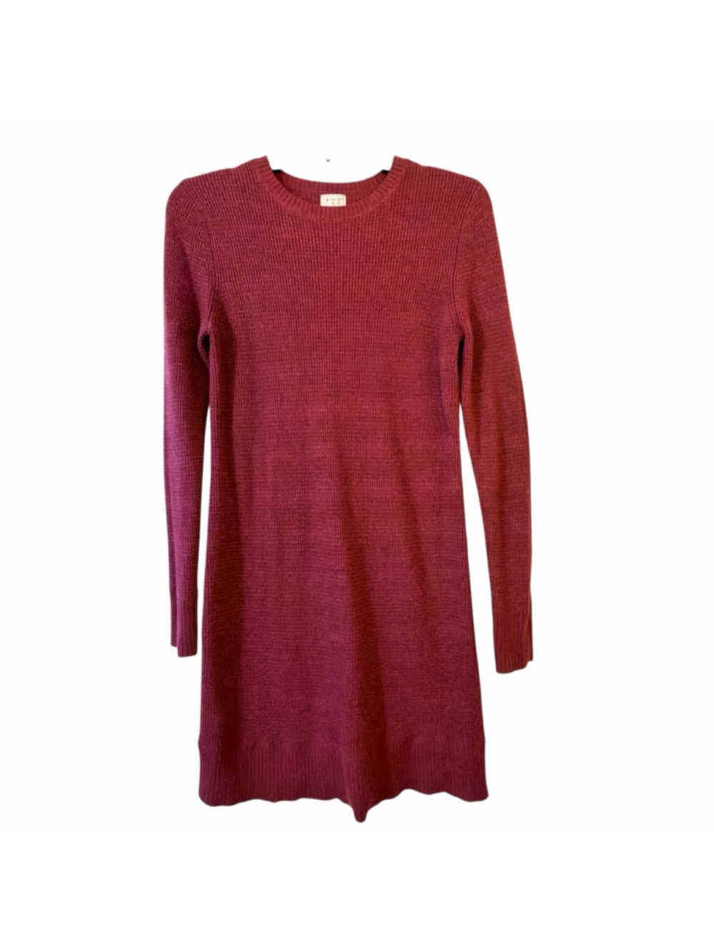 A New Day Women's Burgundy Rib-Knit Sweater Dress - Size XS - b8 - Picture 1 of 10